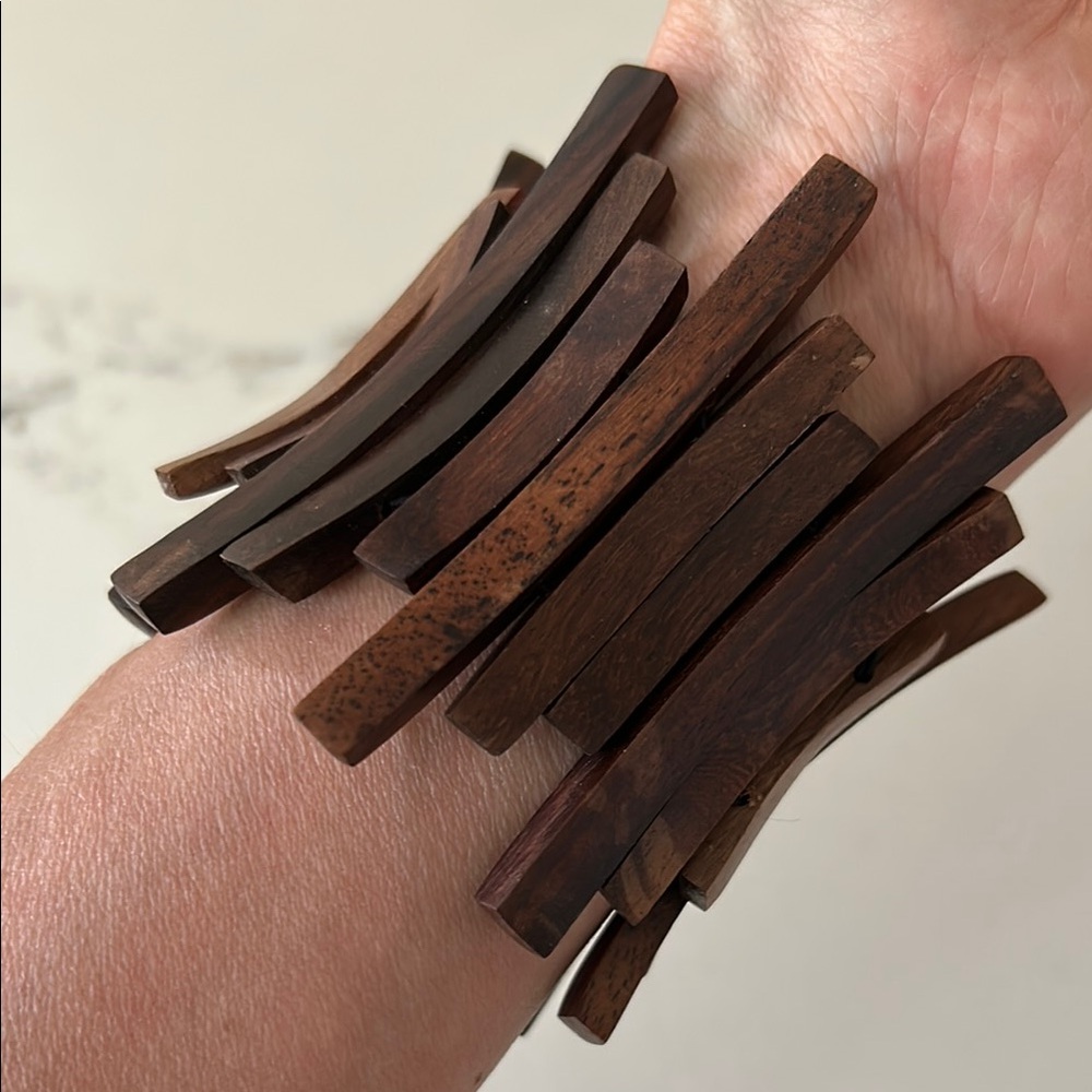 Wooden Spiked Cuff Bracelet